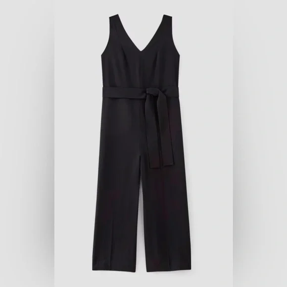 EVERLANE The Triacetate Belted Jumpsuit Black Sz 6 NWT - Picture 12 of 15